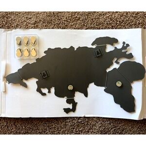 Umbra Mappit Titanium Stamped Metal Magnetic Travel Wall Home Decor NEW OPEN